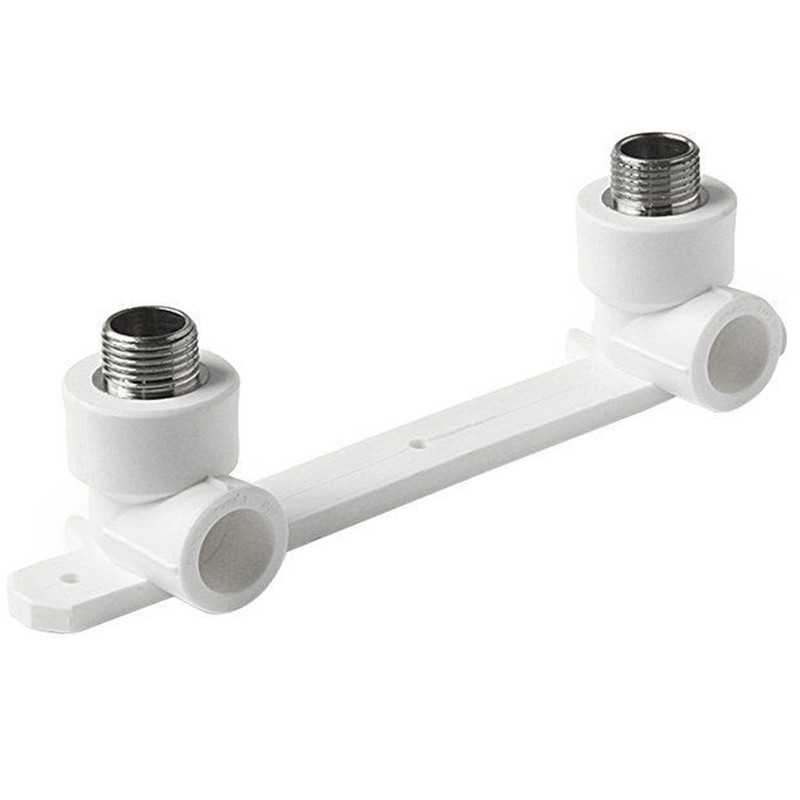 Угольник установочный двойной ПП 20-1/2'' PN 25 с наружной резьбой белый Pro Aqua PA280108P-1
