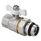 Кран латунный шаровой MVI BV.521 DN 20 PN 40 с уплотнением никелированный полнопроходной американка бабочка купить в Нижнем Новгороде | "Проконсим"