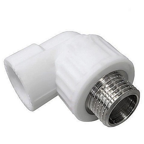 Угольник комбинированный ПП 20-1/2'' PN 25 с наружной резьбой белый VALFEX  купить в Нижнем Новгороде | "Проконсим"