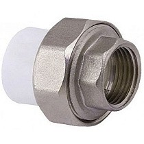 Акция! Муфта комбинированная ПП 32-1/2'' PN 25 разъёмная с внутренней резьбой белая PlasticPro  (251240406) со склада Проконсим в Нижнем Новгороде