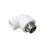 Угольник комбинированный ПП 25-3/4'' PN 25 с наружной резьбой белый PlasticPro
