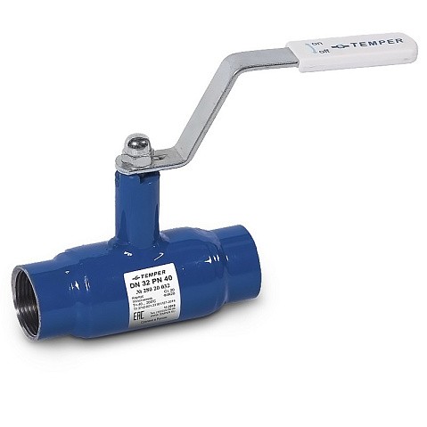 Кран стальной шаровой DN 15-10 PN40 100мм муфта-муфта с ручкой Temper купить в Нижнем Новгороде | "Проконсим"