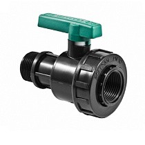  Кран шаровый ПЭ PN 10 резьбовой муфта-штуцер (252500769) со склада Проконсим в Нижнем Новгороде