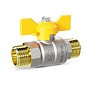 Кран латунный шаровой LD Pride GAS DN20 PN 40 никелированный бабочка штуцер-штуцер купить в Нижнем Новгороде | "Проконсим"