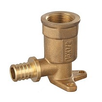  Угольники установочные латунные для PEX труб DN 16-25 PN 16 под надвижную гильзу с внутренней резьбой PLP (250502502) со склада Проконсим в Нижнем Новгороде
