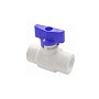 Кран шаровой полупроходной с синей ручкой VALFEX 25 PN 25 белый