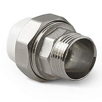 Муфты ПП DN 20-75 PN 25 комбинированные разъёмные с наружной резьбой белые Pro Aqua купить в Нижнем Новгороде | "Проконсим"