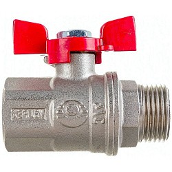  Латунный шаровой кран Ду32 Ру40 Valfex VF.218.NB1.114.DP 11Б27фт1М ВР-НР, проход , бабочка. (111201536) со склада Проконсим в Нижнем Новгороде