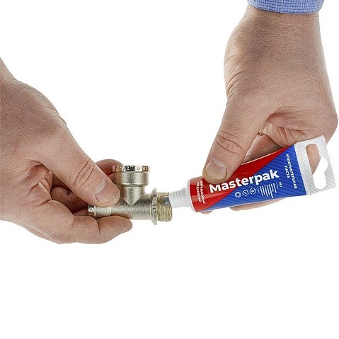 Набор уплотнительный паста +лён для воды, пара 70гр+14гр Masterpak купить в Нижнем Новгороде | "Проконсим"