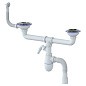 сифон для двойной мойки Unicorn В731VР, 40х50 гибкий отвод, 3 1/2'' х40 с отводом для стиральной машины, круглый перелив купить в Нижнем Новгороде | "Проконсим"