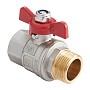 Кран латунный шаровой MVI BV.514 DN 15 PN 40 никелированный полнопроходной муфта-штуцер бабочка купить в Нижнем Новгороде | "Проконсим"