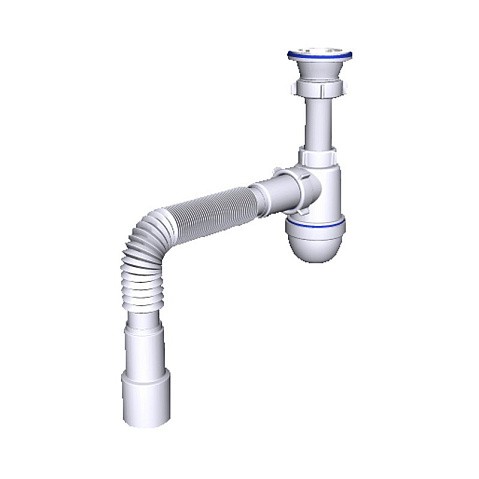 Сифон для умывальника-мойки бутылочный АНИ C0115 1 1/2 с гибкой трубой 40/50 купить в Нижнем Новгороде | "Проконсим"