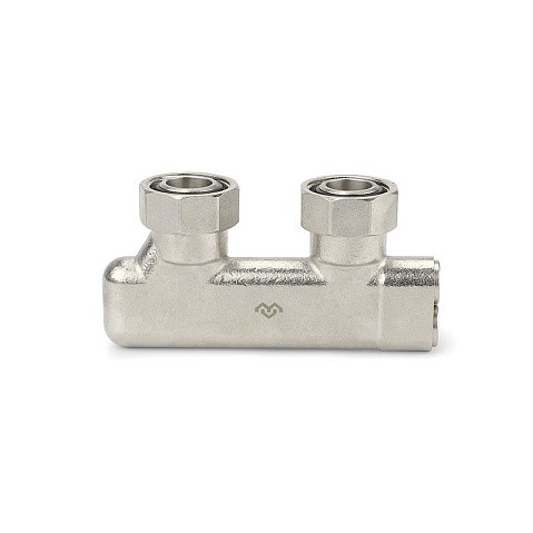 Узелы нижнего подключения VARMEGA VM139 DN20 угловой двухтрубный 3/4''x3/4'' евроконус, перекрёстный муфта-штуцер купить в Нижнем Новгороде | "Проконсим"