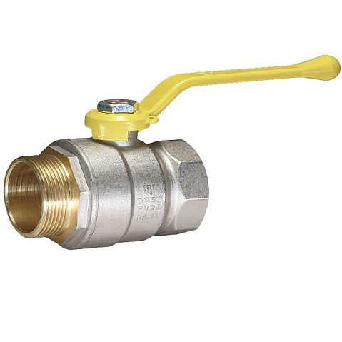 Кран латунный Temper серия 83 DN25 PN40 никелированный газовый рычаг м-шт ГОСТ Р 59553 купить в Нижнем Новгороде | "Проконсим"