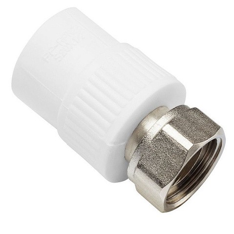Муфта комбинированная ПП 20-3/4'' PN 25 с накидной гайкой белая VALFEX  купить в Нижнем Новгороде | "Проконсим"