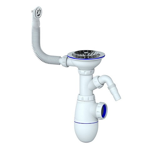 Сифон для мойки Unicorn В431VP, без отвода, 3 1/2'' х40 с отводом для стиральной машины, круглый перелив купить в Нижнем Новгороде | "Проконсим"