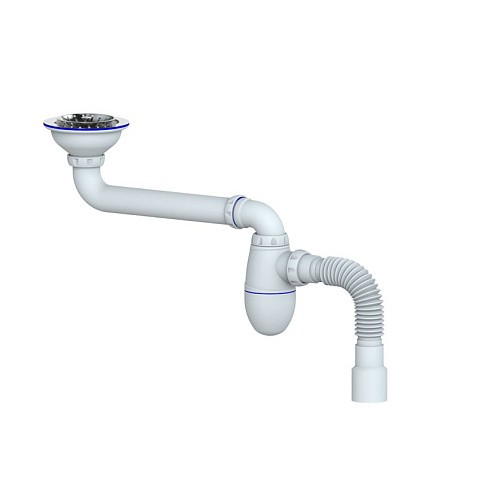 Сифон для умывальника Unicorn ВС21, 40х50 гибкий отвод, 3 1/2'' х40 чаша из нержавеющей стали купить в Нижнем Новгороде | "Проконсим"