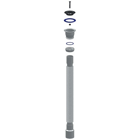 Сифон гофрированный Unicorn D240, 40х50 гибкий отвод, 1 1/2'' х40 чашка из нержавеющей стали, 1500мм купить в Нижнем Новгороде | "Проконсим"