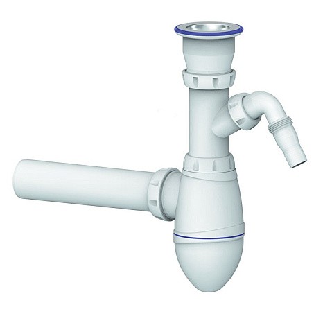 Сифон для умывальника Unicorn А310V, 40х40 прямой отвод, 1 1/2'' х40 чаша из нержавеющей стали с отводом для стиральной машины купить в Нижнем Новгороде | "Проконсим"
