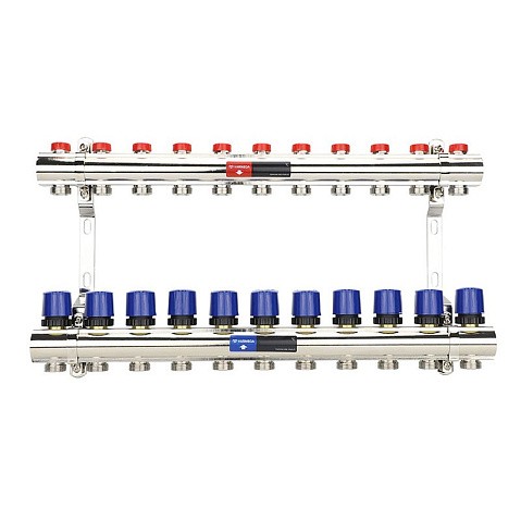 Коллекторная группа из латуни DN 25-11 вых. G-3/4'' евроконус, без расходомеров, без дренажного крана и воздухоотводчика VARMEGA VM15811 купить в Нижнем Новгороде | "Проконсим"