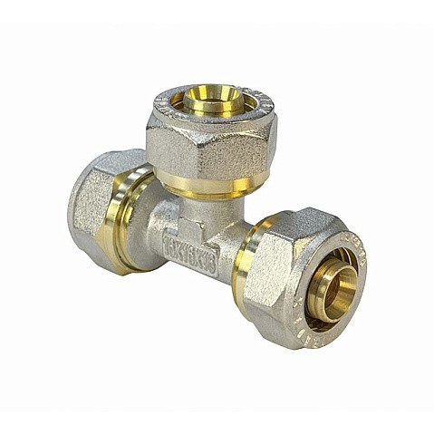 Тройники латунные для PEX труб DN 16-32 PN 10 обжимные никелированные Valfex VF.331.N купить в Нижнем Новгороде | "Проконсим" Тройники латунные для PEX труб DN 16-32 PN 10 обжимные никелированные Valfex VF.331.N купить в Нижнем Новгороде | "Проконсим"