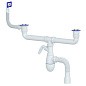 сифон для двойной мойки Unicorn В747V, 40х50 гибкий отвод, 1 1/2'' х40 с отводом для стиральной машины, прямоугольный перелив купить в Нижнем Новгороде | "Проконсим"