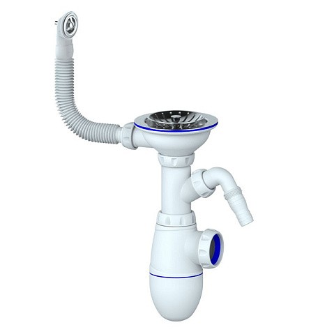 Сифон для мойки Unicorn В431V, без отвода, 3 1/2'' х40 с отводом для стиральной машины, круглый перелив купить в Нижнем Новгороде | "Проконсим"