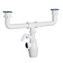 Сифон для двойной мойки бутылочный ORIO K-4059 1 1/2 выпуски нж D70, с 1 отводом купить в Нижнем Новгороде | "Проконсим"