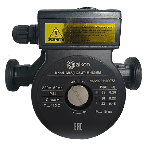 Насос циркуляционный PN 10,L 180 65Вт 1х220В с мокрым ротором AIKON CMS(L)25-4T1M 3х-скоростной резьбовой 110гр. купить в Нижнем Новгороде | "Проконсим"