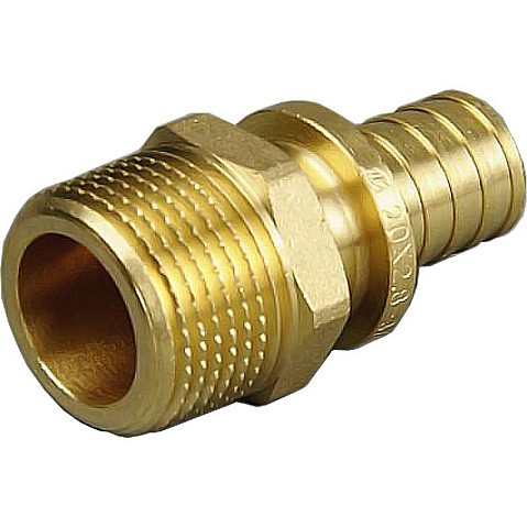 Муфта латунная для PEX труб 16-1/2'' PN 10 под надвижную гильзу с наружной резьбой ONE PLUS купить в Нижнем Новгороде | "Проконсим"