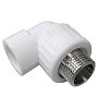 Угольник комбинированный ПП 20-1/2'' PN 25 с наружной резьбой белый VALFEX  купить в Нижнем Новгороде | "Проконсим"