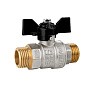 Кран латунный шаровой LD Pride 47.304 DN 20 PN 40 никелированный штуцер-штуцер бабочка купить в Нижнем Новгороде | "Проконсим"