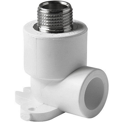 Угольник установочный ПП 20-1/2'' PN 25 с наружной резьбой белый Pro Aqua PA28108P купить в Нижнем Новгороде | "Проконсим"