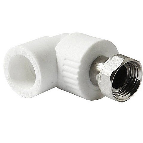 Угольник комбинированный ПП 25-3/4'' PN 25 с накидной гайкой белый Pro Aqua PA29214 купить в Нижнем Новгороде | "Проконсим"