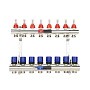 Коллекторная группа из латуни DN 25-8 вых. G-3/4'' евроконус, с расходомерами, без дренажного крана и воздухоотводчика VARMEGA VM15408