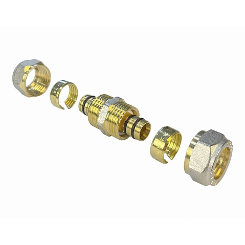Муфты латунные для PEX труб DN 16-32 PN 10 обжимные никелированные Valfex VF.303.N купить в Нижнем Новгороде | "Проконсим"