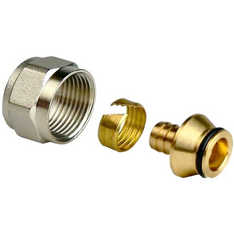 Евроконус латунный для PEX труб  16х2,0- 1/2'' PN 16  обжимной с накидной гайкой  РосТурПласт купить в Нижнем Новгороде | "Проконсим"