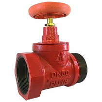 Клапан пожарный чугунный DN 50-65 PN 16 прямой КПЧП муфта-штуцер Апогей купить в Нижнем Новгороде | "Проконсим"