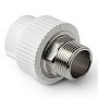 Муфта комбинированная ПП 50-1 1/2'' PN 25 под ключ с наружной резьбой белая Pro Aqua PA23522P