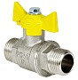 Краны латунные шаровые газовые 11Б27фт1М DN 15-20 PN 40 никелированные бабочка шт-шт Valfex.279 Standart ГОСТ Р 59553 купить в Нижнем Новгороде | "Проконсим"