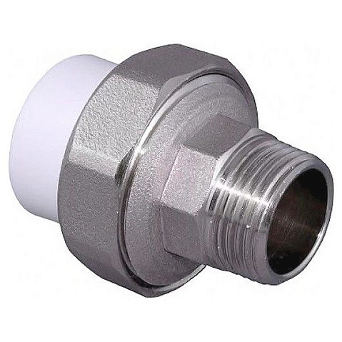 Муфта комбинированная ПП 20-3/4'' PN 25 разъёмная с наружной резьбой белая VALFEX  купить в Нижнем Новгороде | "Проконсим"