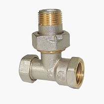  Клапан запорно-регулирующий Raditec DN 15 PN 16 угловой G1/2'' Kvs = 1,46 м3/ч для радиатора, 120гр. (173100160) на складе Проконсим в Нижнем Новгороде
