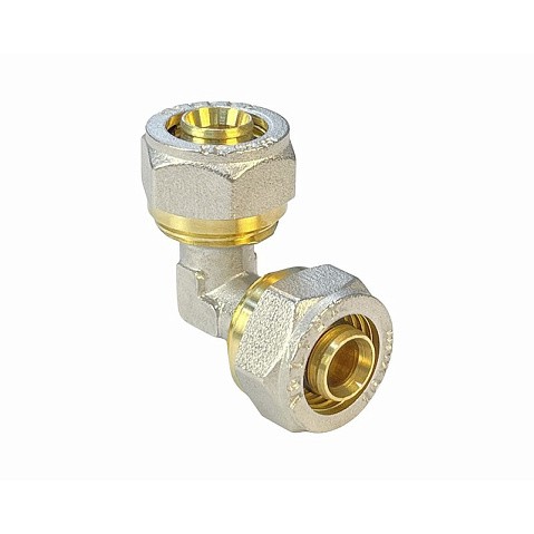 Угольники латунные для PEX труб DN 16-20 PN 10 обжимные никелированные Valfex VF.351.N купить в Нижнем Новгороде | "Проконсим"