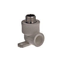 Угольник установочный двойной ПП 20-1/2'' PN 25 с наружной резьбой серый купить в Нижнем Новгороде | "Проконсим"