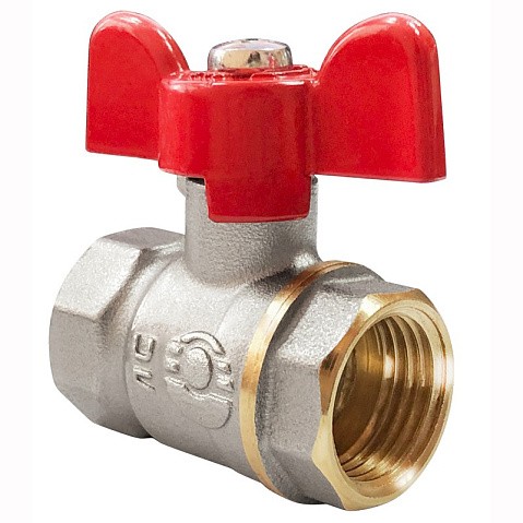 Кран латунный шаровой Valfex Optima.217.NLB1 11Б27фт1М DN 15 PN 25 никелированный муфта-муфта бабочка купить в Нижнем Новгороде | "Проконсим"