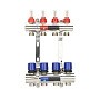 Коллекторная группа из латуни DN 25-4 вых. G-3/4'' евроконус, с расходомерами, без дренажного крана и воздухоотводчика VARMEGA VM15404