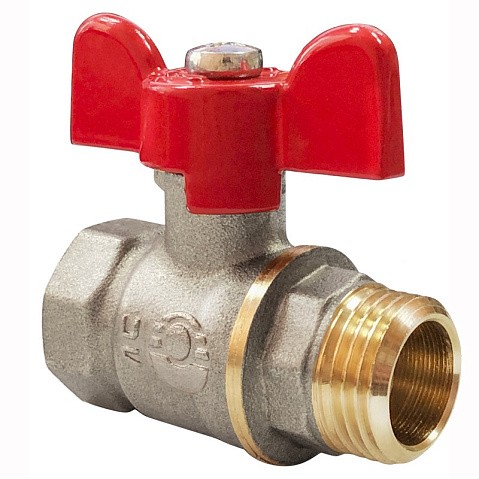 Кран латунный шаровой Valfex Optima.218.NLB1 11Б27фт1М DN 20 PN 25 никелированный муфта-штуцер бабочка купить в Нижнем Новгороде | "Проконсим"