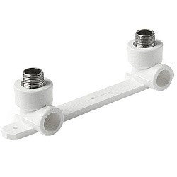  Угольник установочный двойной ПП 20-1/2'' PN25, с наружной резьбой, белый, Pro Aqua PA280108P  (251339433) со склада Проконсим в Нижнем Новгороде