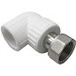 Угольник комбинированный ПП 20-1/2'' PN 25 с накидной гайкой белый VALFEX  купить в Нижнем Новгороде | "Проконсим"