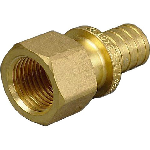 Муфта латунная для PEX труб 20-1/2'' PN 10 под надвижную гильзу с внутренней резьбой ONE PLUS купить в Нижнем Новгороде | "Проконсим"